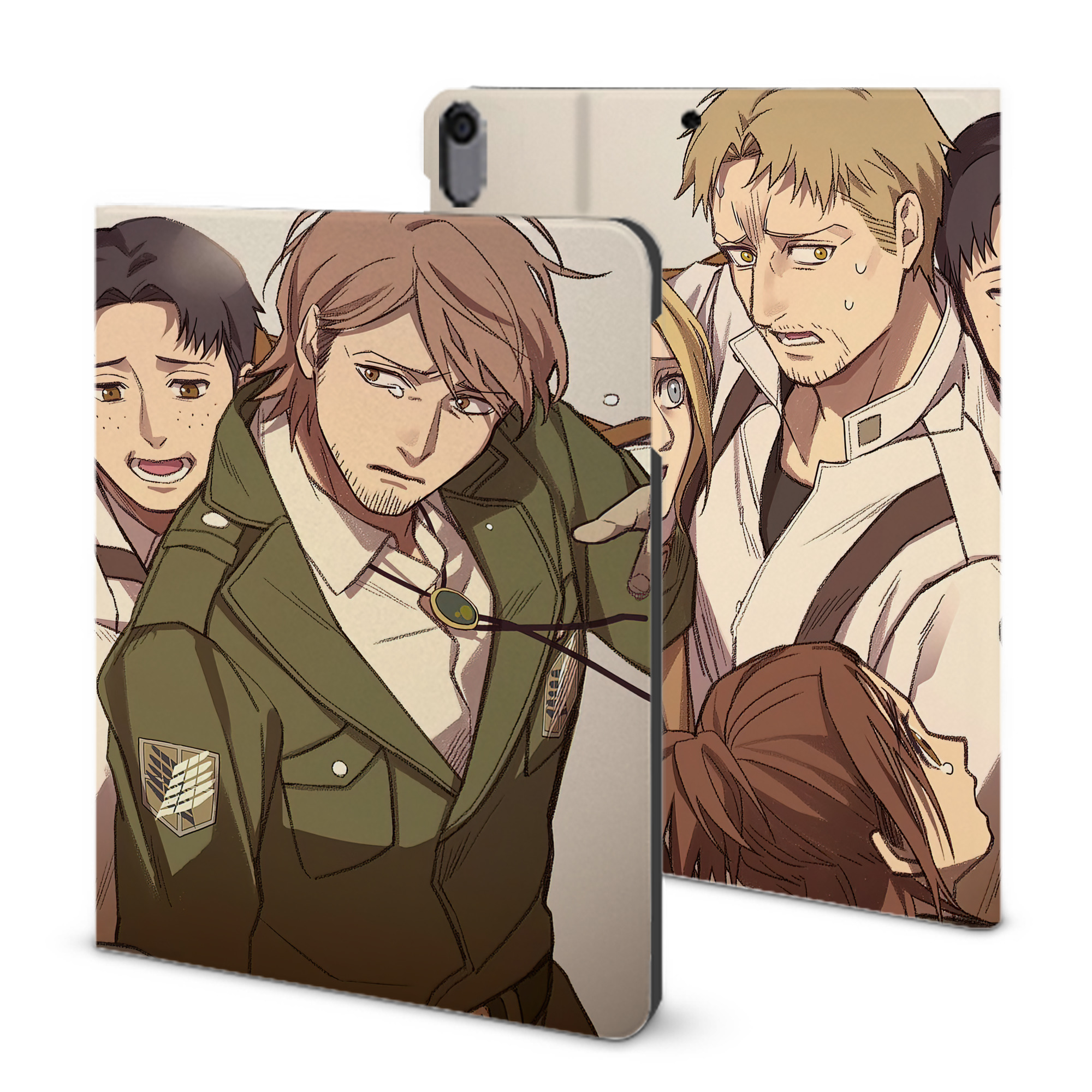 （画像用） 進撃の巨人 Attack on Titan IPad ケース ブック型 PUレザー TPU 耐衝撃 軽量 薄型 ペン収納なし 全面保護 IPad 各モデル対応